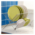 2 Tier Folding Stainless Steel Dish Drying Rack